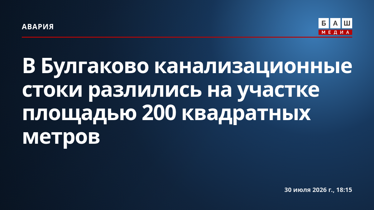 В Булгаково канализационные стоки разлились на участке площадью 200 квадратных метров