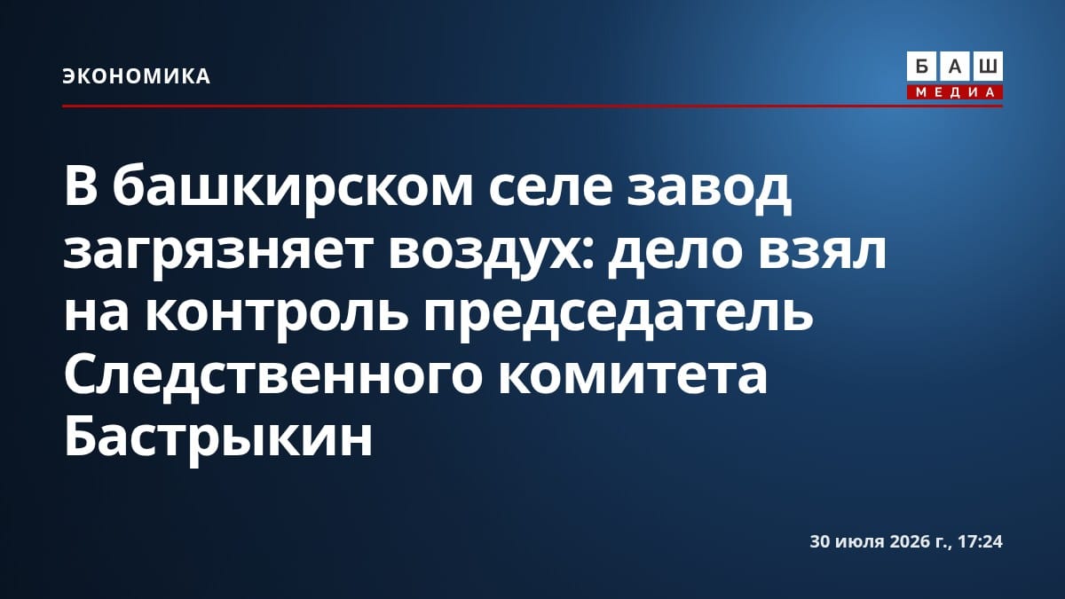 В башкирском селе завод загрязняет воздух: дело взял на контроль председатель Следственного комитета Бастрыкин