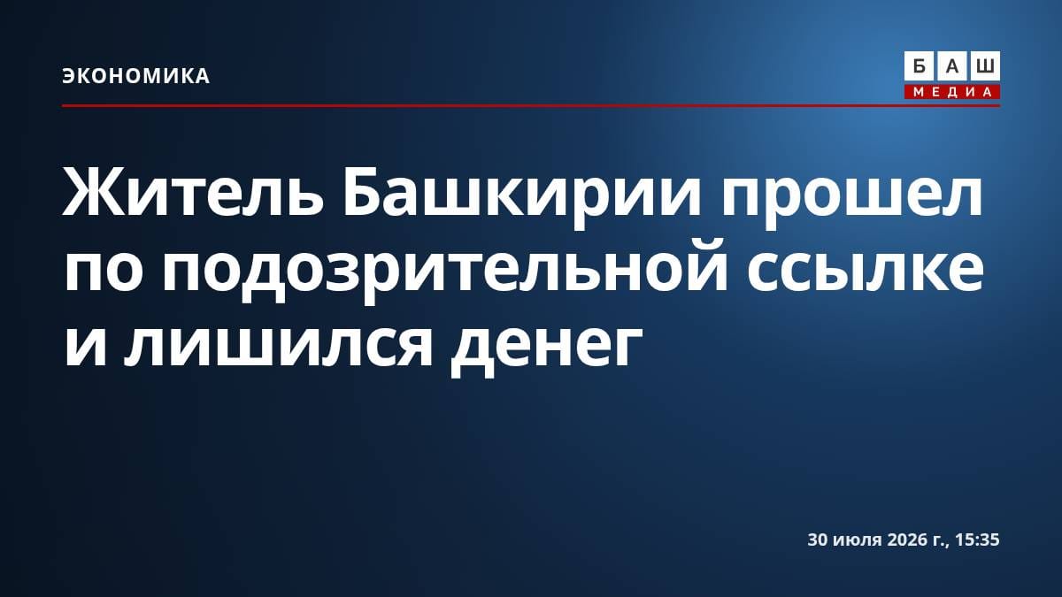 Житель Башкирии прошел по подозрительной ссылке и лишился денег