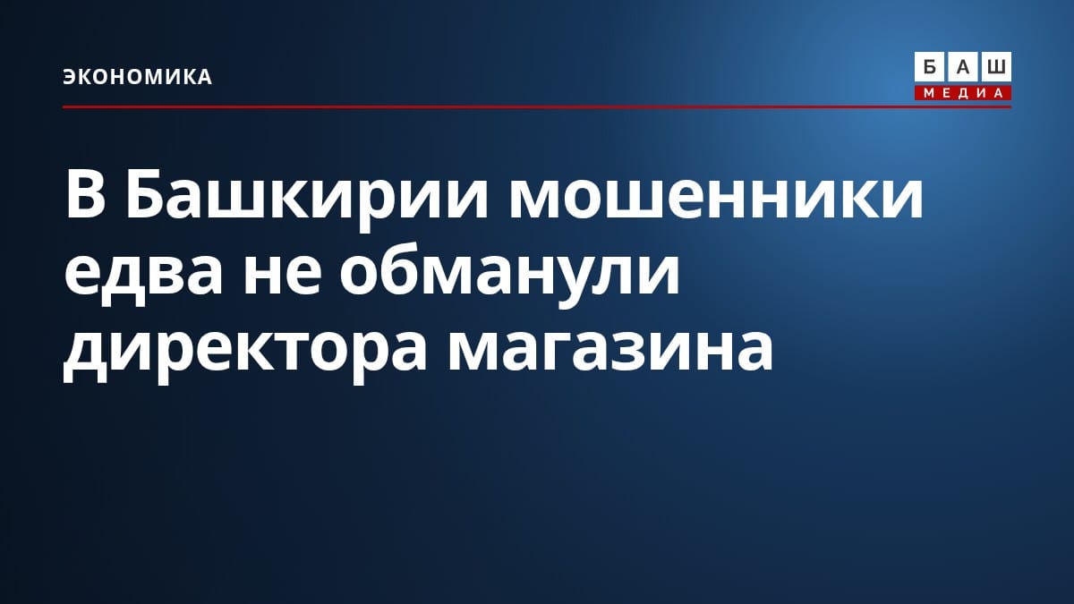 В Башкирии мошенники едва не обманули директора магазина