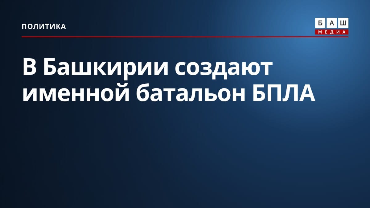 В Башкирии создают именной батальон БПЛА