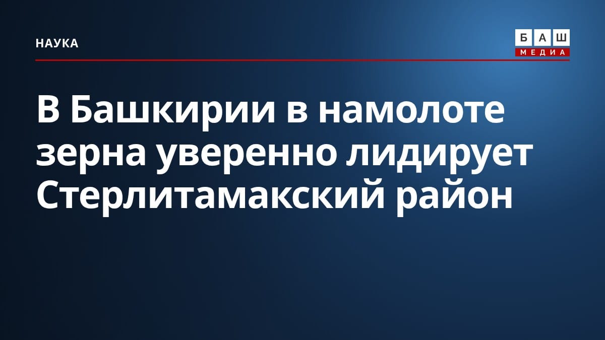 В Башкирии в намолоте зерна уверенно лидирует Стерлитамакский район