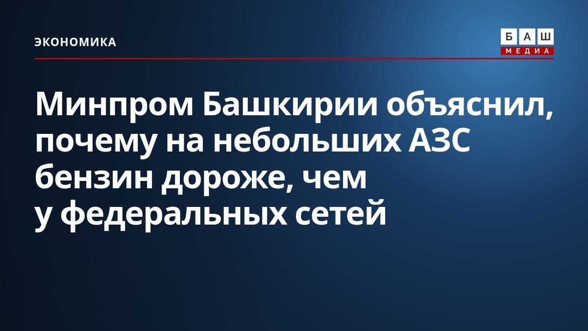 Минпром Башкирии объяснил, почему на небольших АЗС бензин дороже, чем у федеральных сетей
