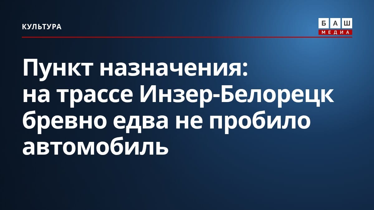 Пункт назначения: на трассе Инзер-Белорецк бревно едва не пробило автомобиль