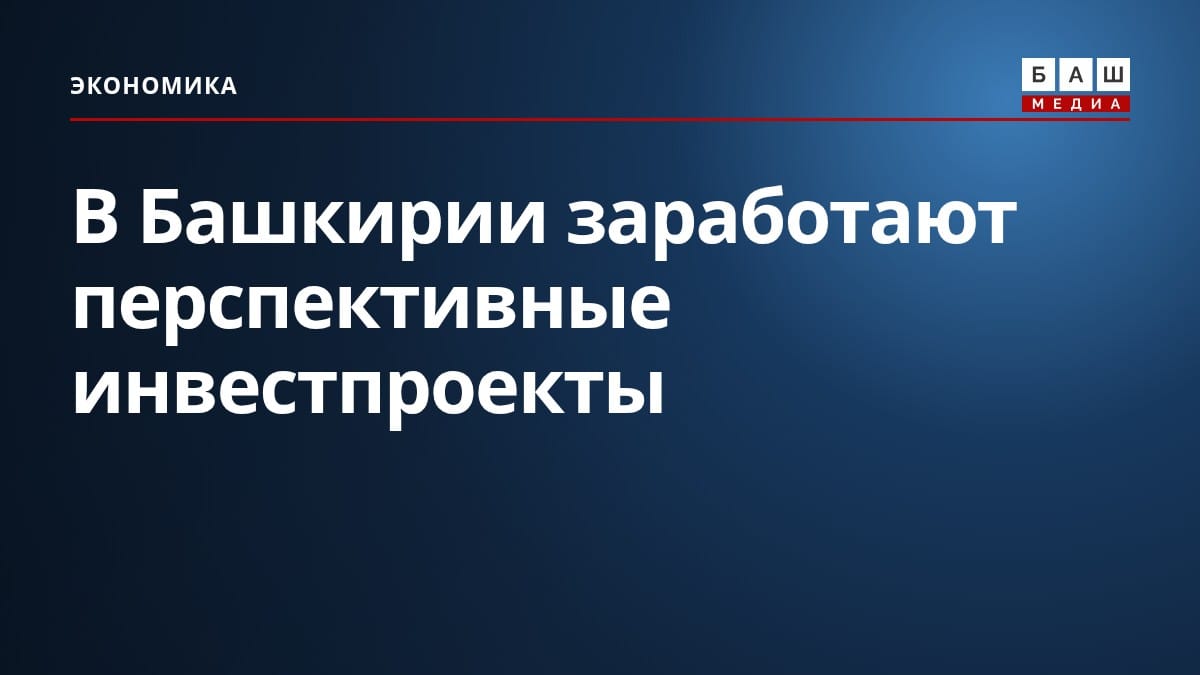 В Башкирии заработают перспективные инвестпроекты