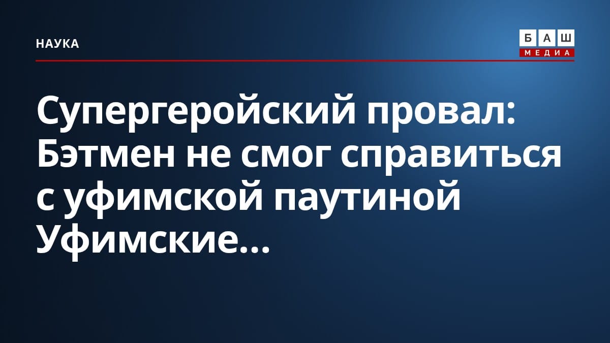 Супергеройский провал: Бэтмен не смог справиться с уфимской паутиной Уфимские...