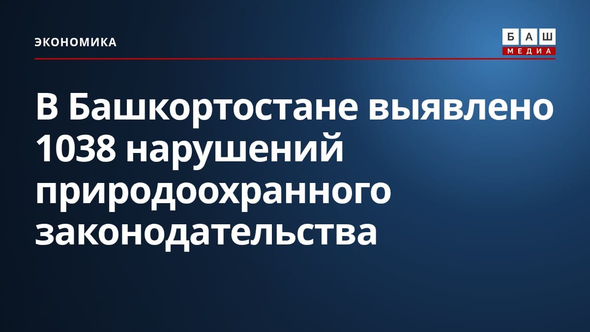 В Башкортостане выявлено 1038 нарушений природоохранного законодательства