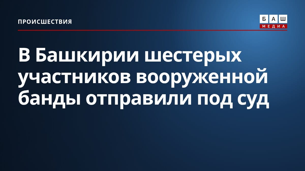 В Башкирии шестерых участников вооруженной банды отправили под суд