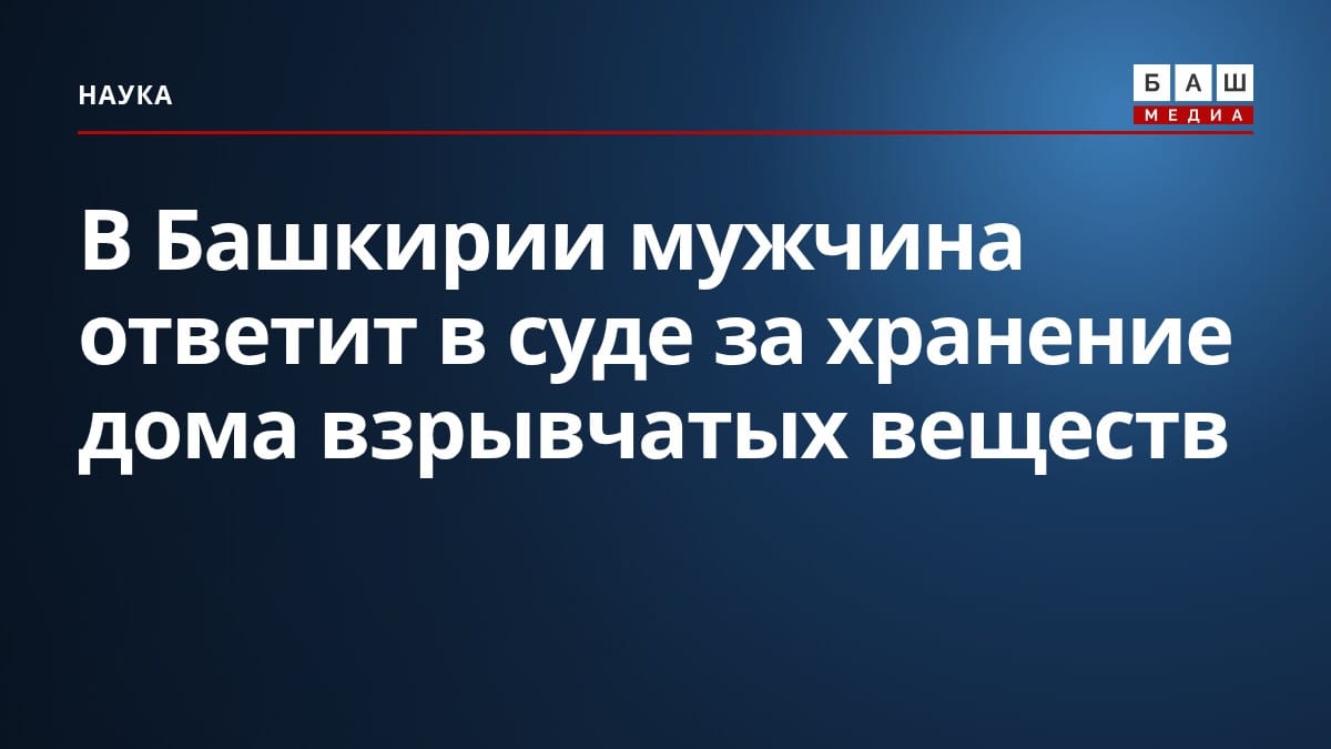 В Башкирии мужчина ответит в суде за хранение дома взрывчатых веществ