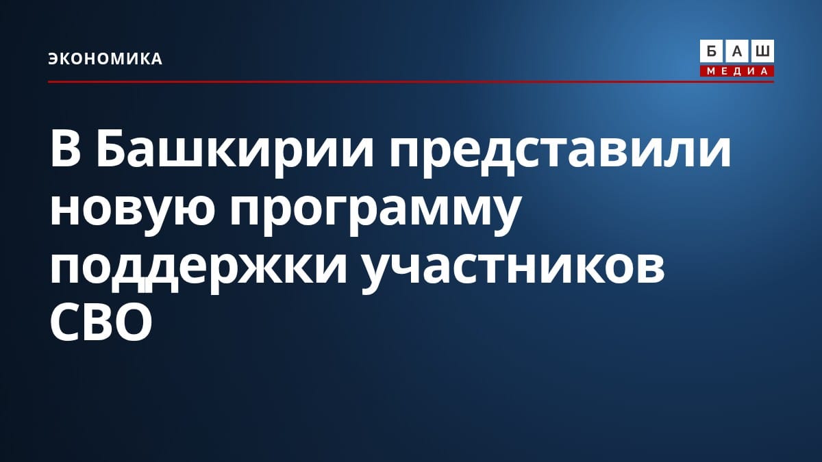 В Башкирии представили новую программу поддержки участников СВО