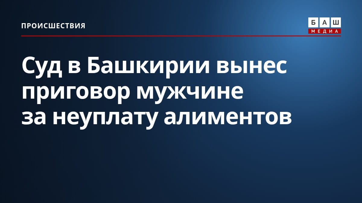 Суд в Башкирии вынес приговор мужчине за неуплату алиментов