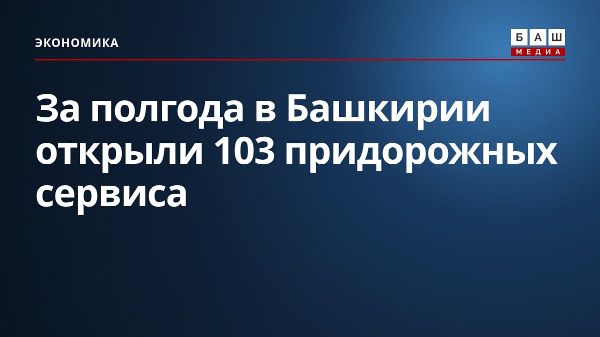 За полгода в Башкирии открыли 103 придорожных сервиса