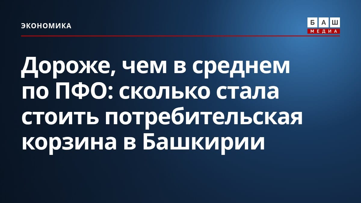 Дороже, чем в среднем по ПФО: сколько стала стоить потребительская корзина в Башкирии