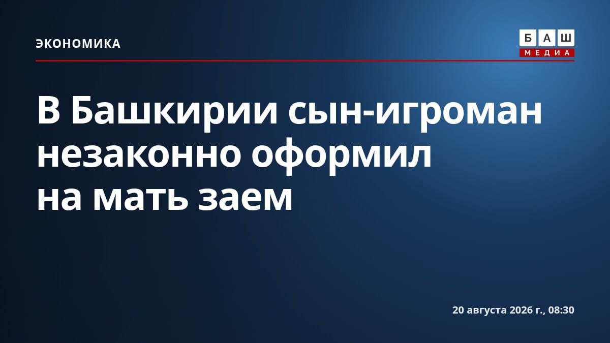 В Башкирии сын-игроман незаконно оформил на мать заем