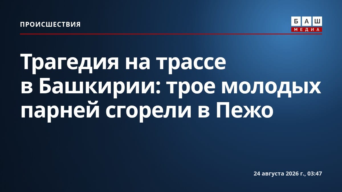 Трагедия на трассе в Башкирии: трое молодых парней сгорели в Пежо