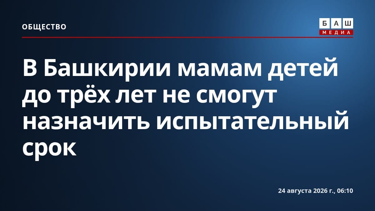 В Башкирии мамам детей до трёх лет не смогут назначить испытательный срок