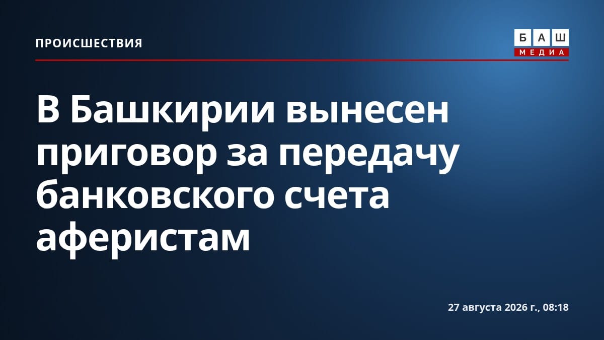 В Башкирии вынесен приговор за передачу банковского счета аферистам