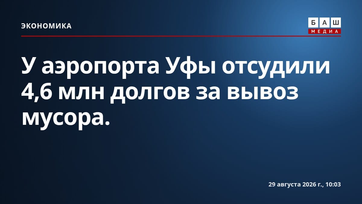 У аэропорта Уфы отсудили 4,6 млн долгов за вывоз мусора.