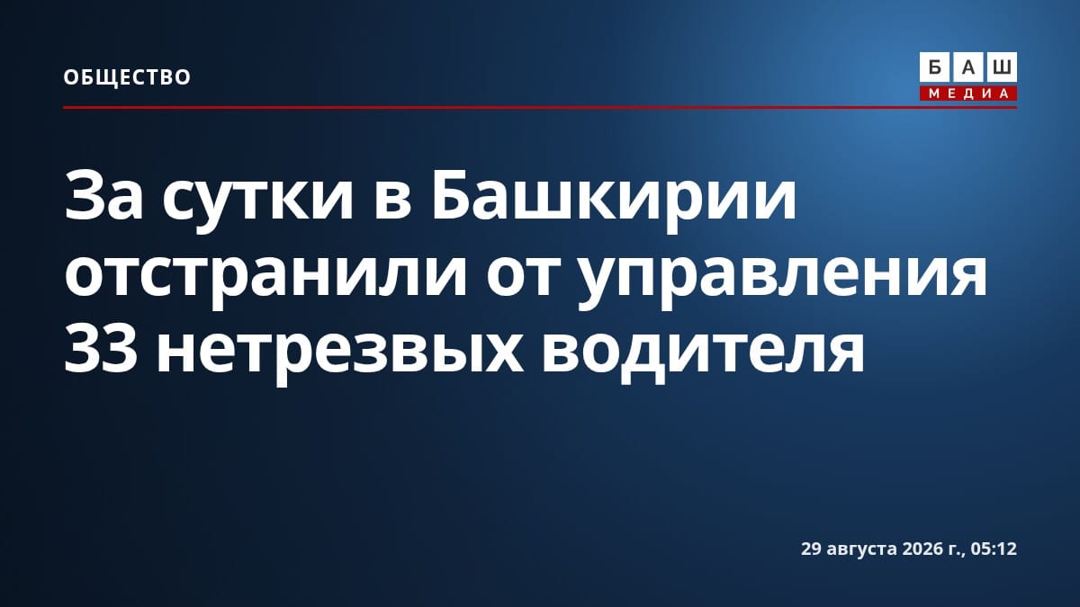 За сутки в Башкирии отстранили от управления 33 нетрезвых водителя
