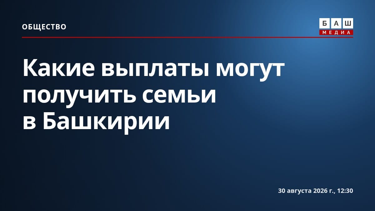 Какие выплаты могут получить семьи в Башкирии
