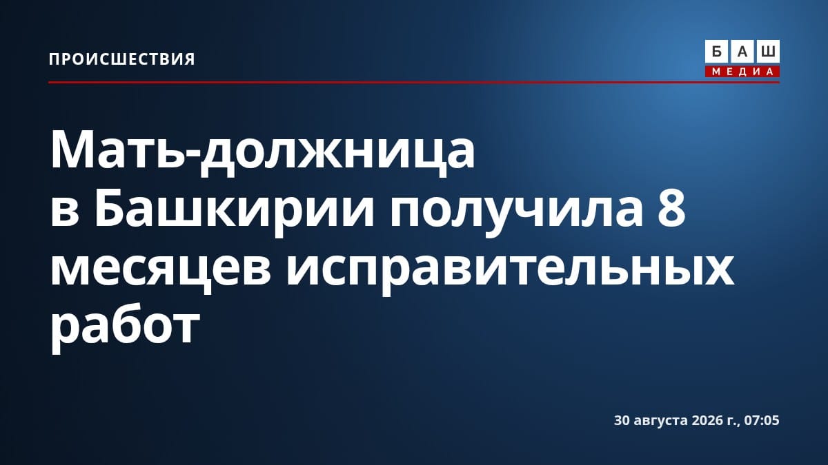 Мать-должница в Башкирии получила 8 месяцев исправительных работ