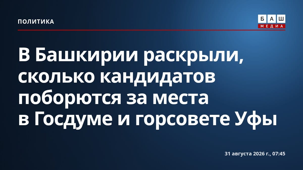 В Башкирии раскрыли, сколько кандидатов поборются за места в Госдуме и горсовете Уфы