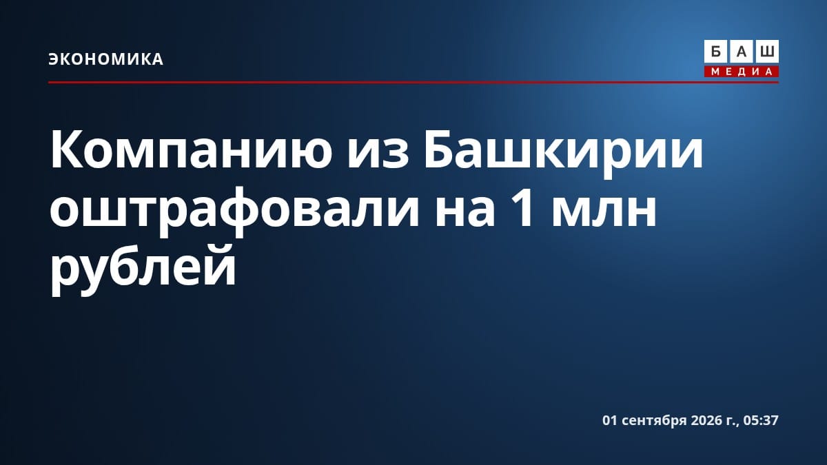 Компанию из Башкирии оштрафовали на 1 млн рублей