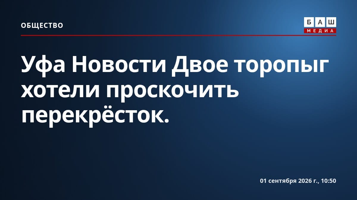 Уфа Новости Двое торопыг хотели проскочить перекрёсток.