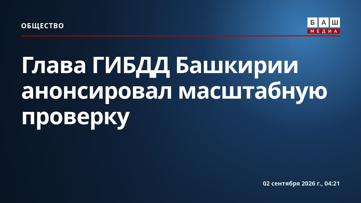 Глава ГИБДД Башкирии анонсировал масштабную проверку