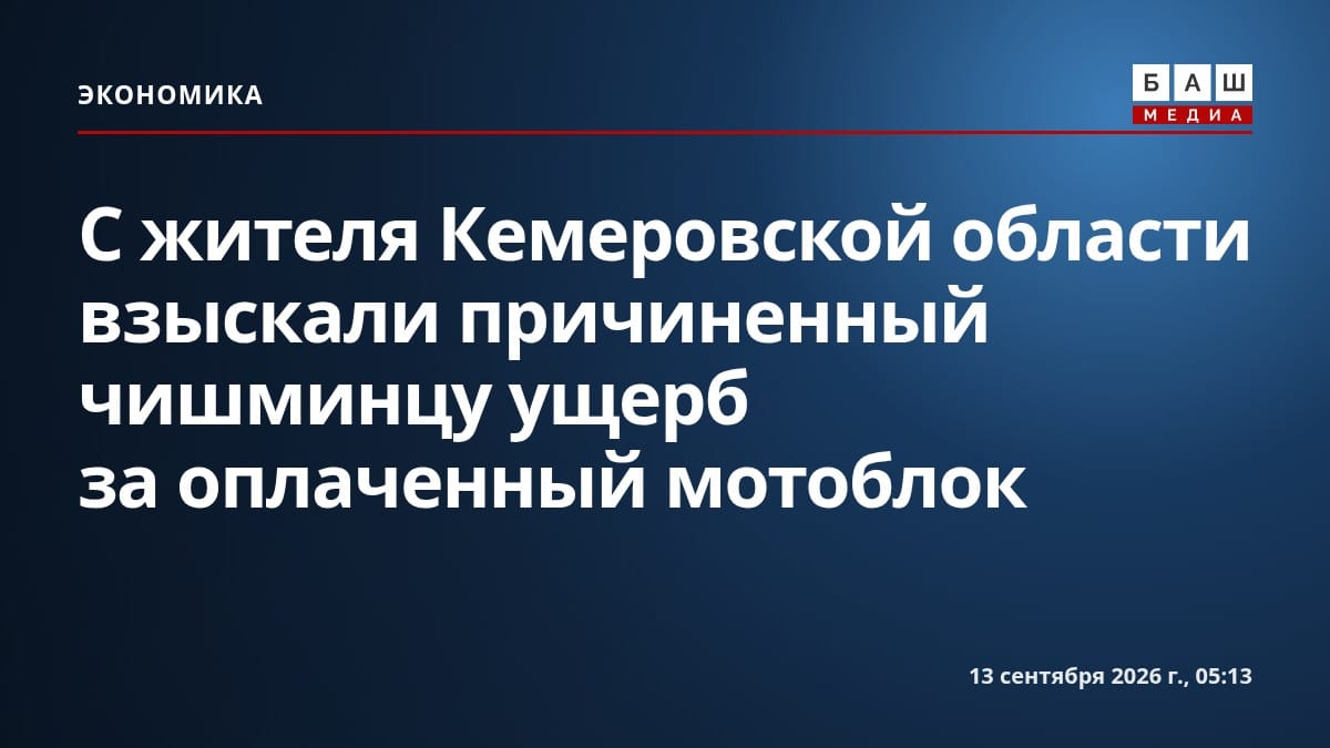 С жителя Кемеровской области взыскали причиненный чишминцу ущерб за оплаченный мотоблок
