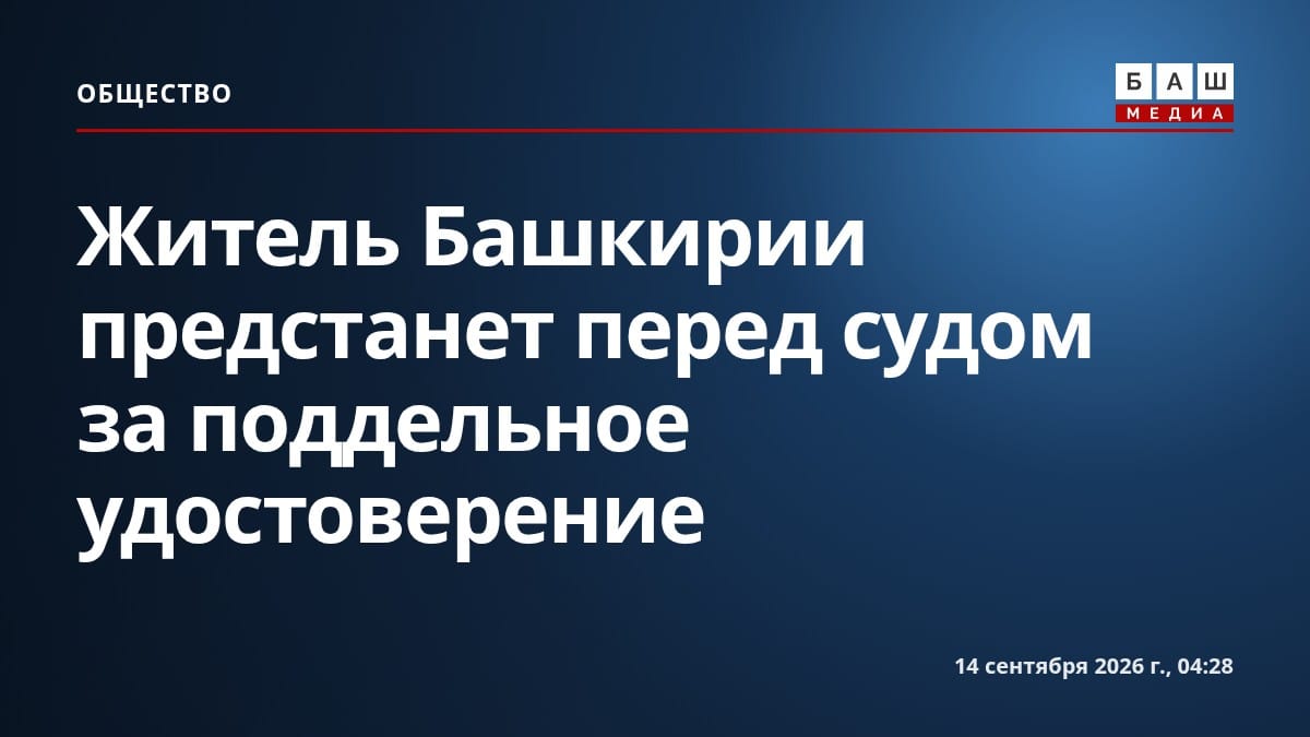 Житель Башкирии предстанет перед судом за поддельное удостоверение