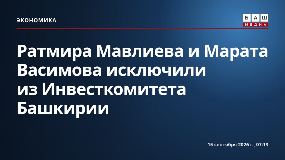 Ратмира Мавлиева и Марата Васимова исключили из Инвесткомитета Башкирии