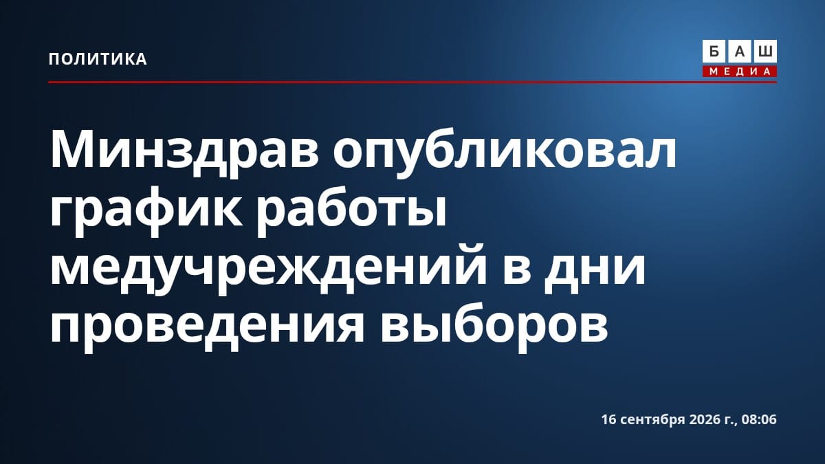 Минздрав опубликовал график работы медучреждений в дни проведения выборов