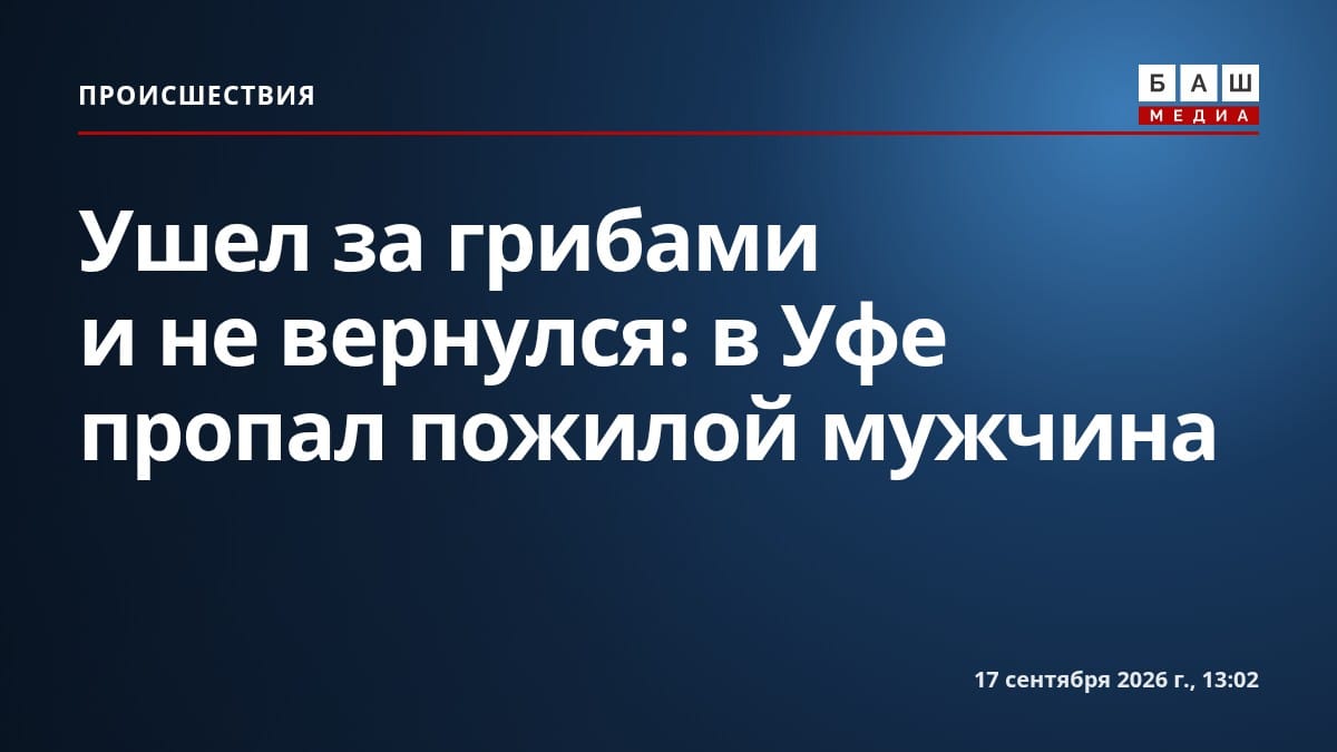 Ушел за грибами и не вернулся : в Уфе пропал пожилой мужчина