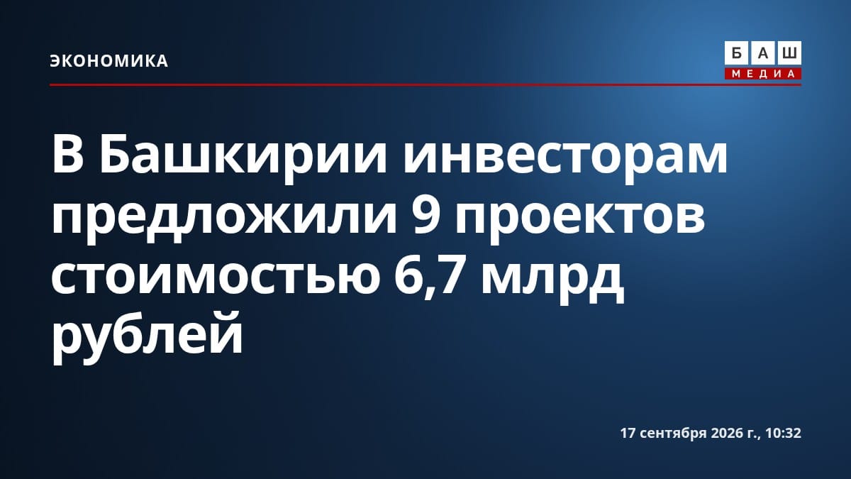 В Башкирии инвесторам предложили 9 проектов стоимостью 6,7 млрд рублей
