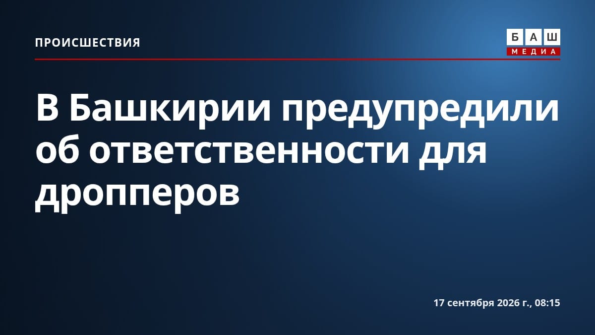 В Башкирии предупредили об ответственности для дропперов
