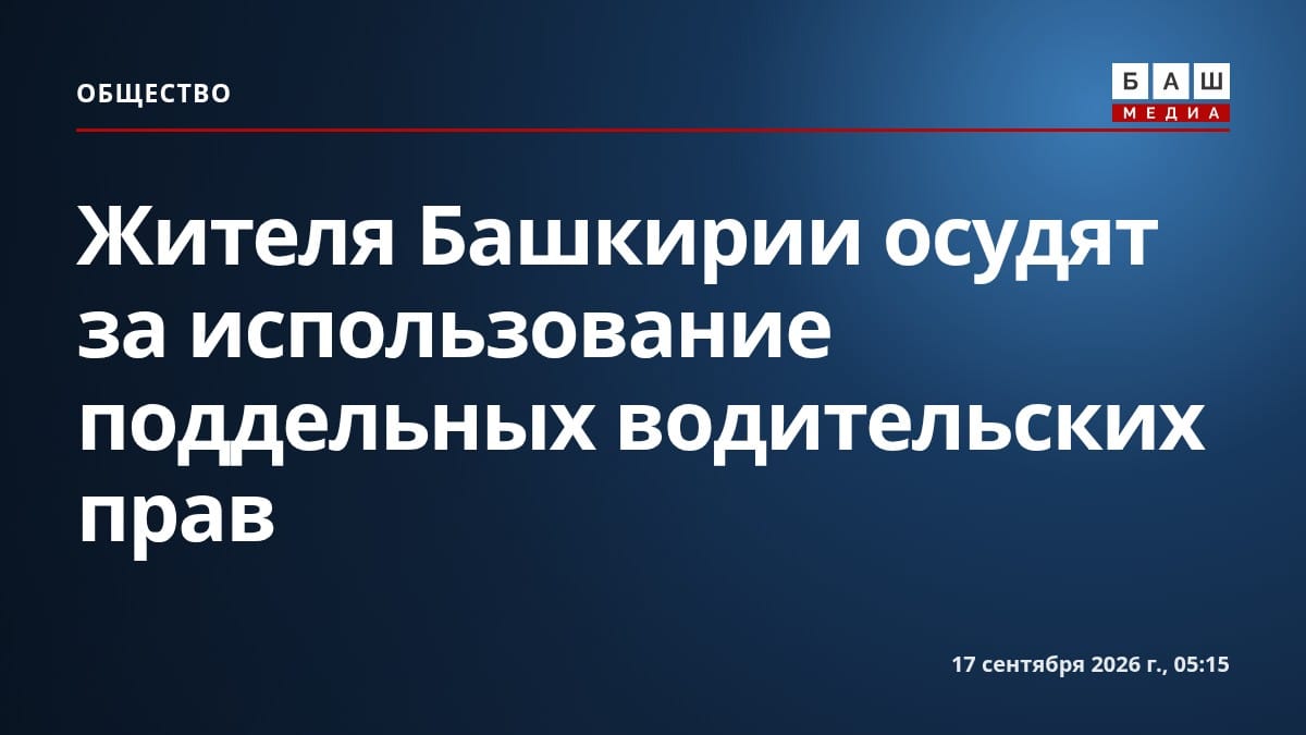 Жителя Башкирии осудят за использование поддельных водительских прав