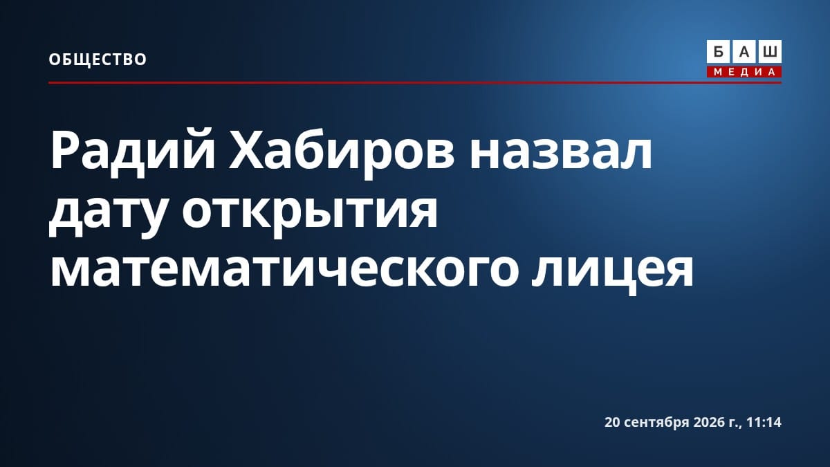 Радий Хабиров назвал дату открытия математического лицея