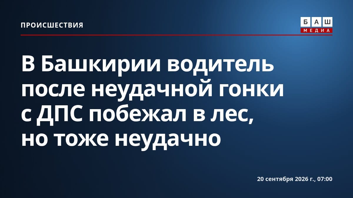 В Башкирии водитель после неудачной гонки с ДПС побежал в лес, но тоже неудачно