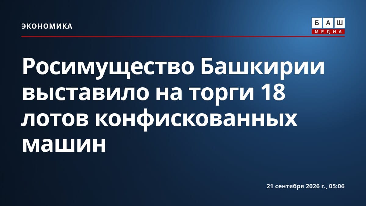 Росимущество Башкирии выставило на торги 18 лотов конфискованных машин