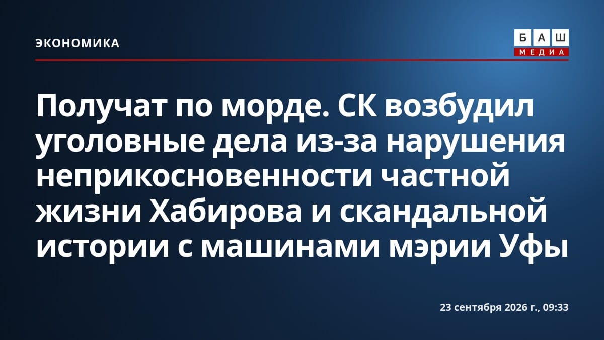 Получат по морде . СК возбудил уголовные дела из-за нарушения неприкосновенности частной жизни Хабирова и скандальной истории с машинами мэрии Уфы