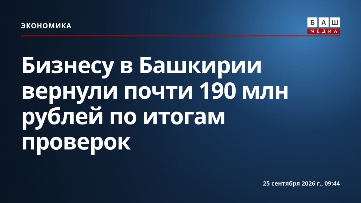 Бизнесу в Башкирии вернули почти 190 млн рублей по итогам проверок