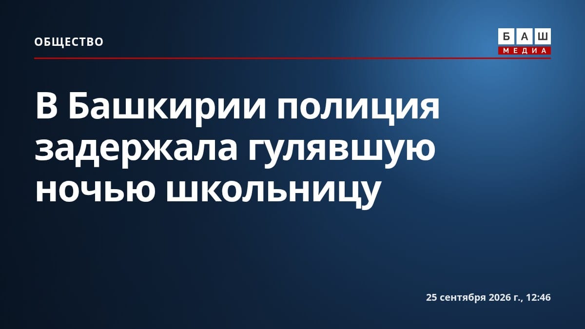 В Башкирии полиция задержала гулявшую ночью школьницу