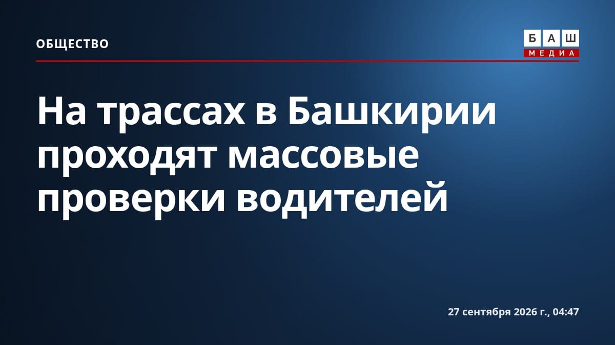 На трассах в Башкирии проходят массовые проверки водителей