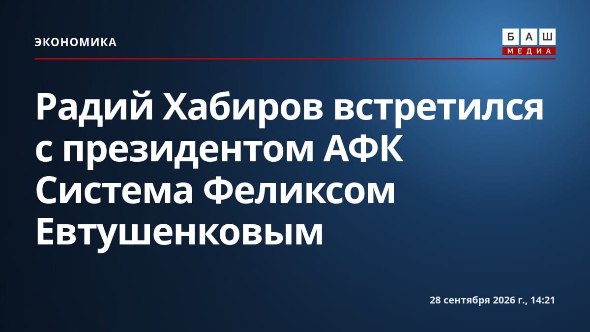 Радий Хабиров встретился с президентом АФК Система Феликсом Евтушенковым