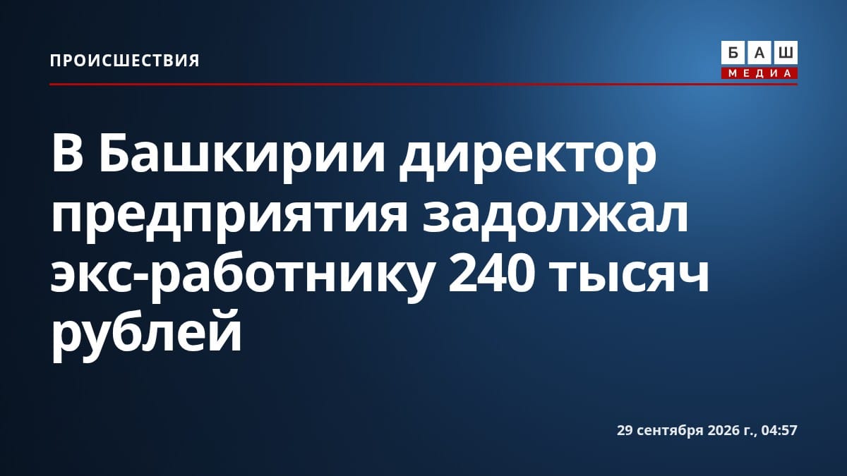 В Башкирии директор предприятия задолжал экс-работнику 240 тысяч рублей