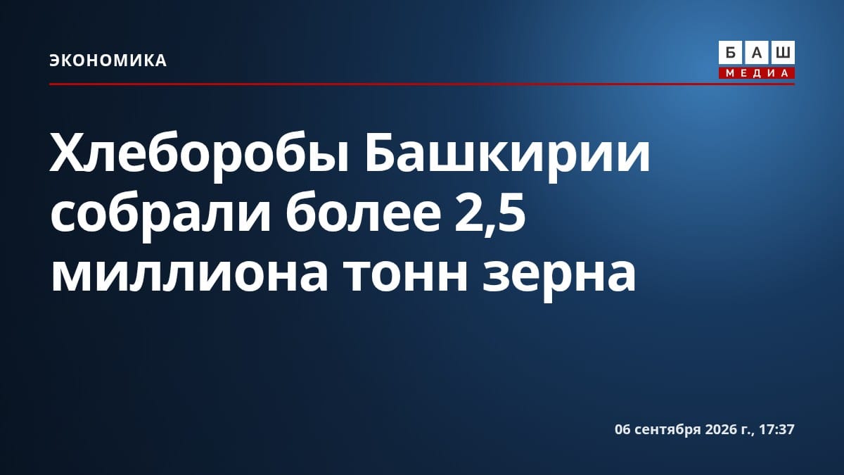 Хлеборобы Башкирии собрали более 2,5 миллиона тонн зерна