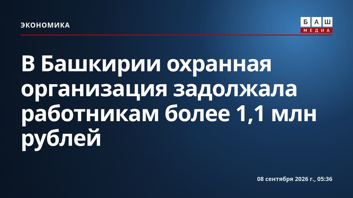В Башкирии охранная организация задолжала работникам более 1,1 млн рублей