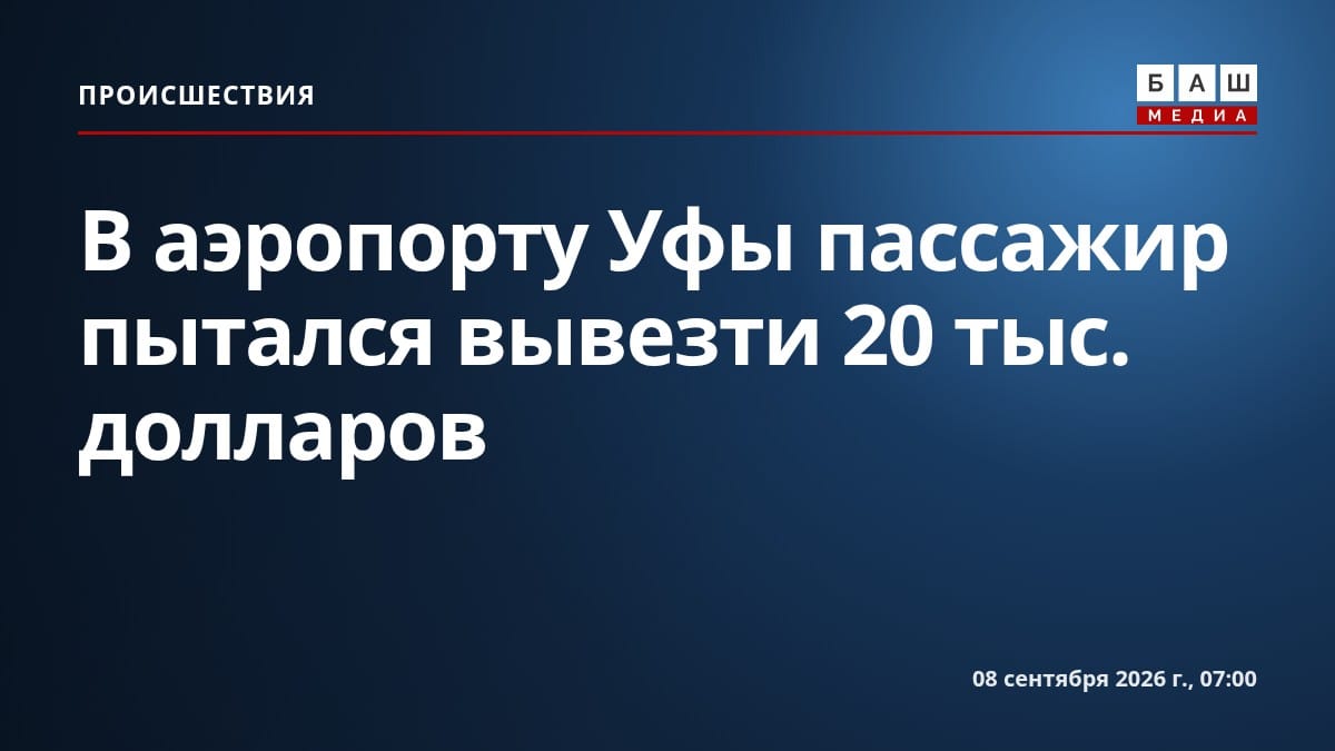 В аэропорту Уфы пассажир пытался вывезти 20 тыс. долларов