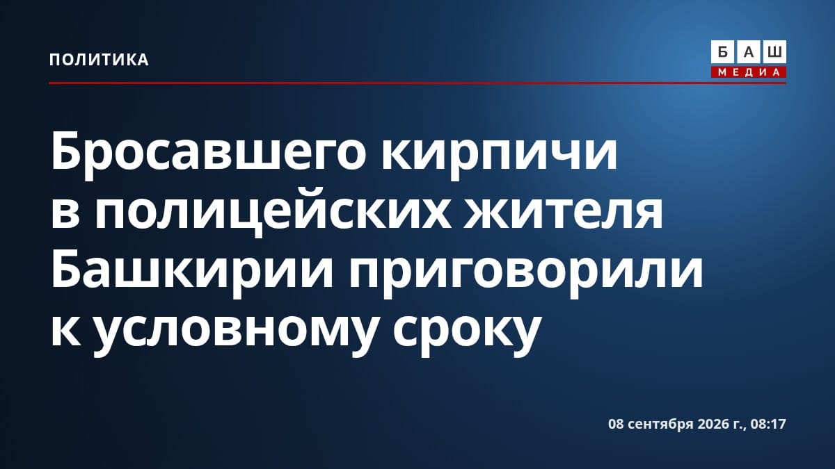 Бросавшего кирпичи в полицейских жителя Башкирии приговорили к условному сроку